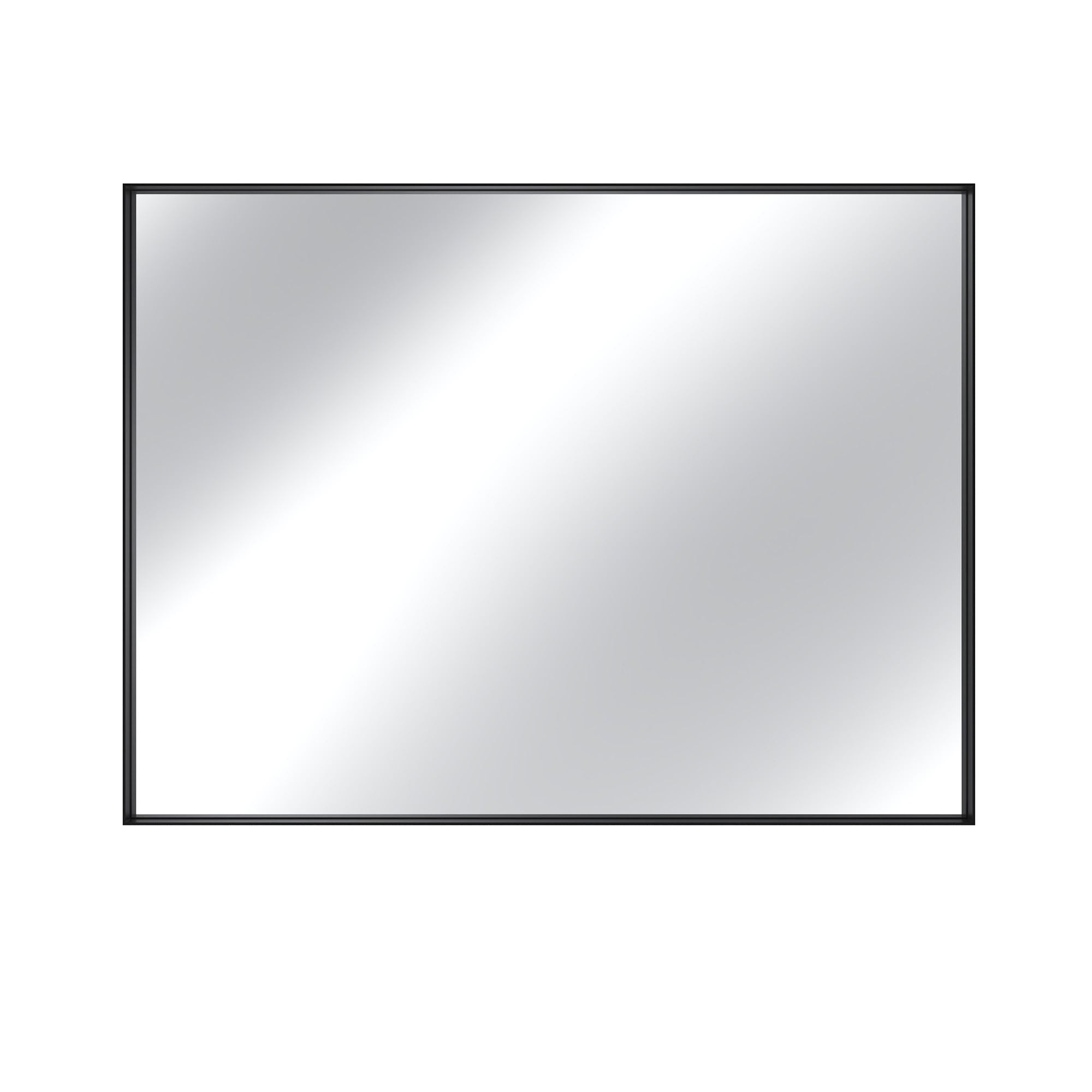 Vanityfus 36-in W 48-in H Rectangle Matte Black Framed Wall-Mounted Bathroom Vanity Mirror in sliver